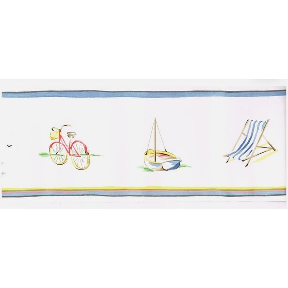 NEW Sealed‎ Ralph Lauren Wallpaper Border Seacliff Sky Beach 8.5 Sq. Feet - Picture 7 of 7